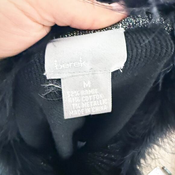 Vintage Y2K Black/Metallic Silver Zip Up Cardigan with Feather Accent Sz Medium - Picture 6 of 8